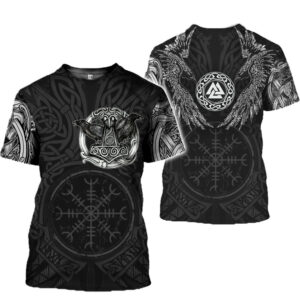 Viking Symbol Printed T-Shirt Short-Sleeved T-Shirt
